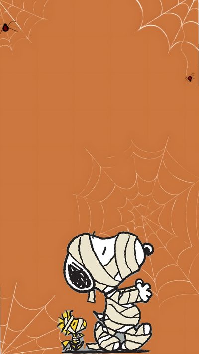 an image of a cartoon character with spider webs on it's back ground Snoopy Halloween Snoopy Halloween Background, Iphone Halloween Aesthetic, Hollowed, Snoopy Pfp Funny, peru