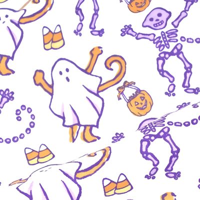 an image of halloween seamless background with skeletons and pumpkins on white paper or fabric Roller Rabbit Halloween Preppy Halloween, Roller Rabbit, Trick Or Treat, Halloween, 10 Things, white