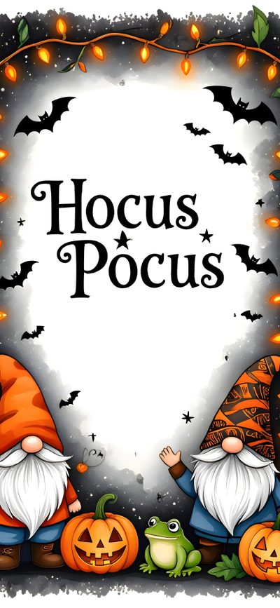 a halloween frame with two gnomes and pumpkins Halloween Gnome Design Gnome, 4th Of July Images, Happy Halloween Pictures, Halloween Backgrounds, pink
