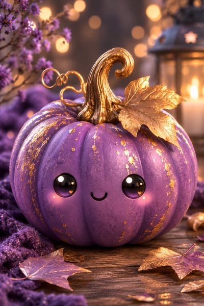 a purple pumpkin sitting on top of a wooden table Halloween Purple Pumpkin Purple Pumpkin, Pumpkin Art, Halloween Inspiration, Kawaii Aesthetic, dim gray