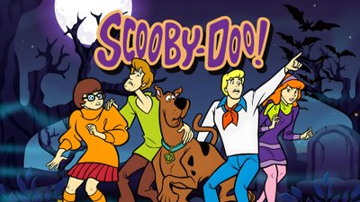 cartoon characters standing in front of a halloween scene with the words scooby do Scooby Doo Halloween Laptop The Mystery Gang, Mystery Inc Gang, Scooby And Gang, dark slate gray