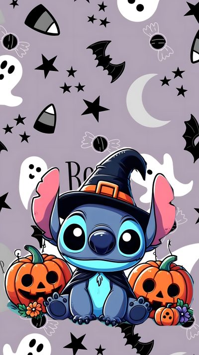 a cartoon character sitting on top of a pile of pumpkins Stitch Halloween Iphone Stitch Quote, Disney Clipart, Jelly, Lilo And Stitch Drawings, dark gray
