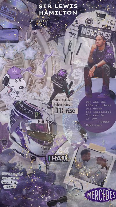 the collage shows an image of a man sitting on top of a pile of items Halloween Lewis Hamilton Collages Hd Mercedes Lewis Hamilton Mercedes, Formula 1 Purple, Background Lewis Hamilton, gray