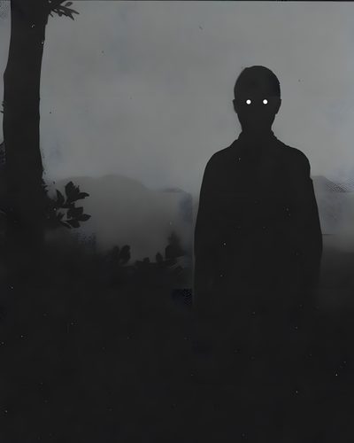 a man standing in the dark with his eyes glowing Halloween Not Blurry Nice Ghost, Ominous Aesthetic, Scary Face In Window, Scary Human, black