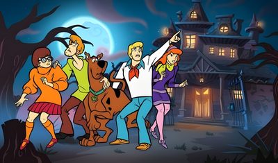cartoon characters in front of a house at night Scooby Doo Halloween 1920x1080 Desktop Desktop Scooby Doo, 1080p Scooby Doo, Scooby Doo Laptop, dark slate gray