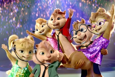 the chipmuns are dressed up in costumes and posing for a photo with fireworks behind them Alvin And The Chipmunks Halloween Alvin And The Chipmunks Friends, Alvin And The Chipmunks Group, Alvin And The Chipmunks Gang, gray