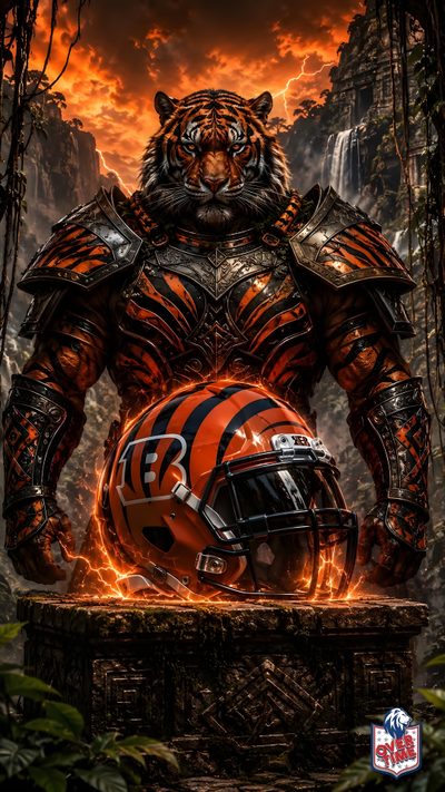 an image of a tiger with a helmet on it's face and flames in the background Halloween Nfl Football Team, Nfl, Football, American Football, black