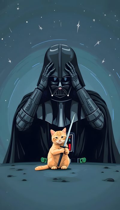 Star Wars Funny Pictures, Star Wars Cartoon Wallpaper, Darth Vader Kitty, Darth Vader Phone Wallpaper, Star Wars Cat Wallpaper, Darth Vader Funny Wallpaper, Black Cat Darth Vader, Star Wars Illustration Wallpaper, Dark Vader Cat Star Wars Halloween Star Wars Funny Pictures, Star Wars Cartoon, Darth Vader Kitty, dark slate gray