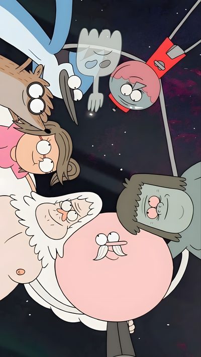 cartoon characters are flying in the sky together Regular Show Halloween Cn Cartoon, Cn, 1080p Cartoon Network, Benson Regular Show, gray