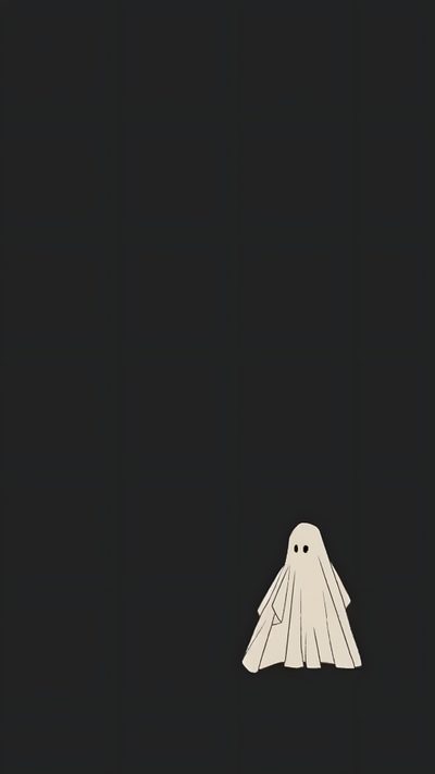 the ghost is standing alone in the dark Cute Halloween Hey Boo Backgrounds Ghost, Ghost Drawing, Phone Ghost, Minimalist Halloween, black