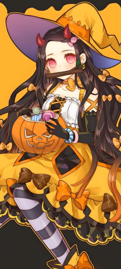 Halloween Wallpaper Demon Slayer, Nezuko Pumpkin, Demon Slayer Wallpaper Halloween, Halloween Nezuko Pfp, Nezuko Halloween, Demon Slayer Halloween Art, Demon Slayer Halloween, Anime Halloween Wallpaper, Manga Halloween Nezuko Kamado Halloween Halloween Demon Slayer, Nezuko Pumpkin, Demon Slayer Halloween, sienna