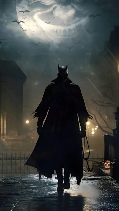 the dark knight is walking in the rain Arkham Halloween Scarecrow Dc, Batman Halloween Iphone, Scary Batman 4k, Batman Scarecrow, dark slate gray