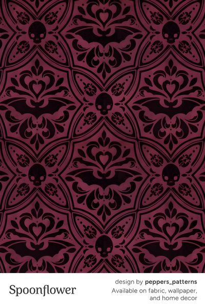 the cover of spoonflower patterns available on fabric, wallpaper and home decor Damask Halloween Gothic Texture, Regal Patterns, Pattern Gothic, Medieval Texture, Gothic Things, saddle brown