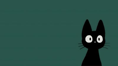 a black cat with big eyes on a green background Halloween Black Cat Green High Resolution Pc Background, Email Background, Keypad, dark slate gray
