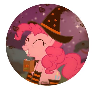 a pinkie pony with a witch hat on Pinkie Pie Halloween Fluttershy Halloween Pfp, Pinkie Pie Vampire, Pinkie Pies Spooky Dream, salmon