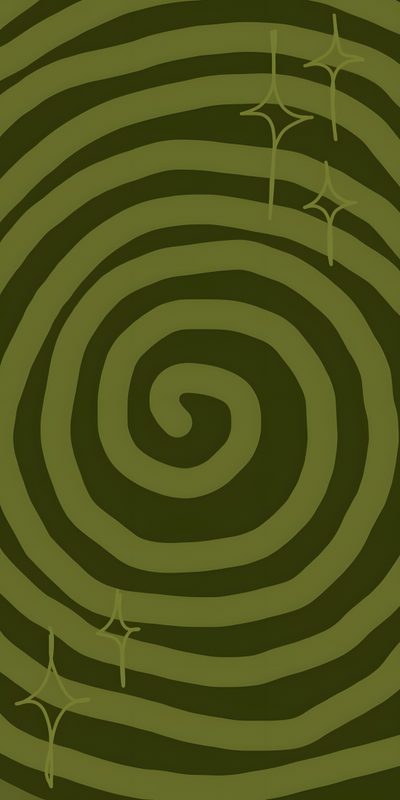 an abstract green and black background with spirals in the center, stars on each side Aesthetic Sage Green Halloween Grunge Iphone, Phone Backgrounds Ideas, Grunge Phone,
