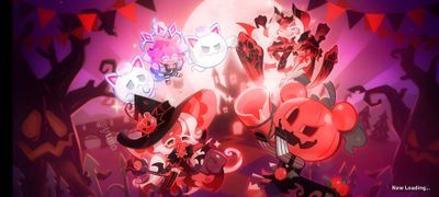 an image of some cartoon characters in front of a full moon Cookie Run Kingdom Halloween Cookie Run Kingdom Halloween, Crk Halloween Kingdom, Cookie Run Kingdom Halloween Layout, brown
