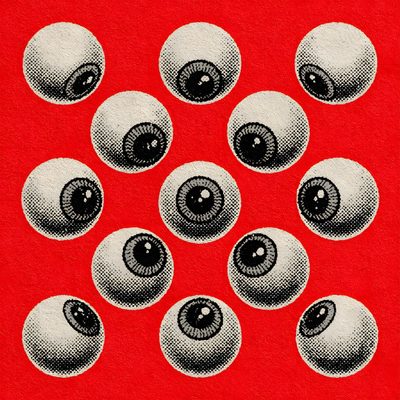 an image of the eyeballs in black and white on a red paper background Eyeball Halloween Red Eye Grid Design, Ball Of Eyes, Dots For Eyes, Image Of Eyeballs, crimson