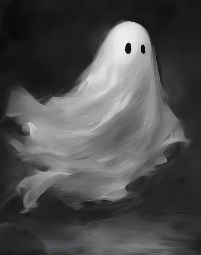a black and white photo of a ghost Halloween Not Blurry Ghost Silhouette, Ghost Drawing, Monster Under The Bed, Halloween Rocks, dark slate gray