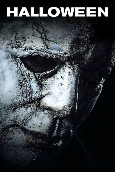 a movie poster for halloween with an image of a man's face painted white Halloween Film Halloween Movie Cover, Horror Movies Poster, Halloween The Movie, Poster Halloween, black