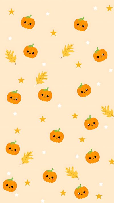 pumpkins and stars on a beige background Baby Halloween Pumpkin Pumpkin Cute Halloween Backgrounds, Background Cute Halloween, Cute Halloween Pinterest, blanched almond