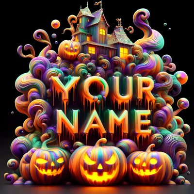 an image of halloween pumpkins with the words your name on them in 3d letters Halloween-themed Name Halloween-themed Graffiti Art, Halloween Names, 4 Image, Wolf Drawing, maroon