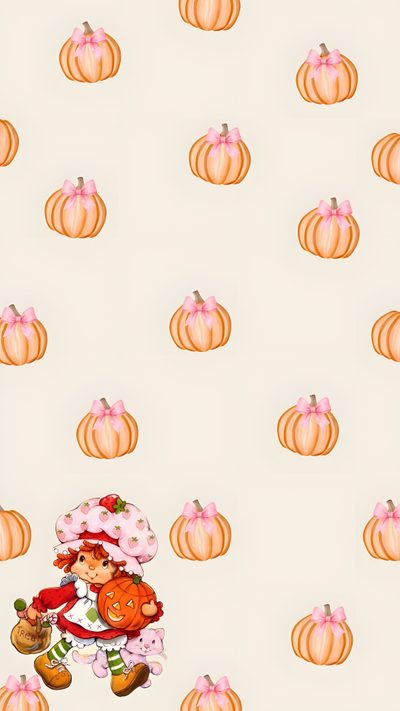 Pumpkin Patch, Strawberry Shortcake, A Pumpkin, Fall Background, Halloween Strawberry Shortcake Halloween Pumpkin Patch, Strawberry Shortcake, A Pumpkin, Fall Background, linen