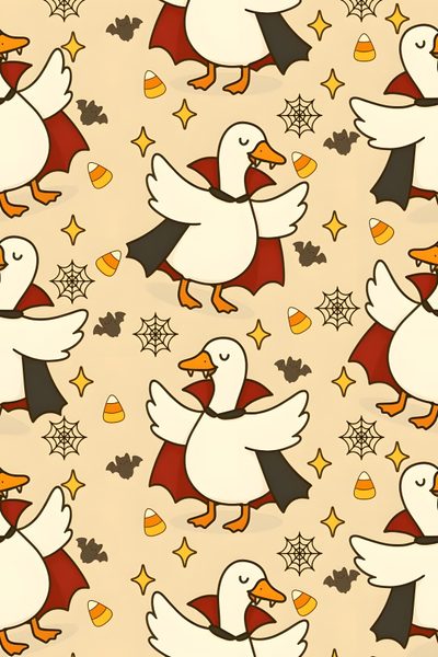 a pattern with ducks and stars on a light brown background that is very similar to the image above Halloween Goose Halloween Cute, Cute Blue, Baby Pink Aesthetic, Halloween Iphone, Pretty Phone, wheat