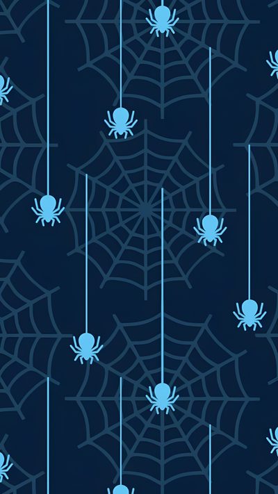 blue spider webs on a black background Blue Cute Halloween Diy Halloween Decor Ideas, Blue Spider Web Pattern, Blue Spider Web,