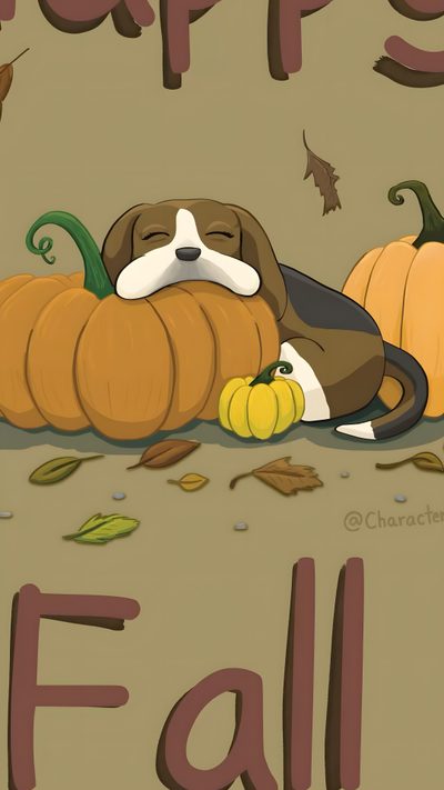 Thanksgiving Dogs, Beagle Fall Wallpaper, Autumn Background Dog Painting, Autumn Beagle Wallpaper, Beagle Autumn Background, Fall Themed Dog Painting, Autumn Puppy Drawing, Beagle Fall Scenery, Fall Dog Drawing Cute Beagle Halloween Thanksgiving Dogs, Beagle Fall, Autumn Background Dog Painting, dark khaki