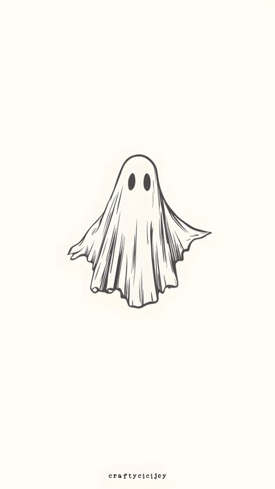a drawing of a ghost floating in the air Halloween White Background Background Background Ghost, Spooky Halloween Ghost, Ghost Background, seashell
