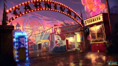 the carnival city is lit up at night Halloween Carnival Carnival Background Gif, The Freaks Circus Background, Carnival Fair Background, dark olive green