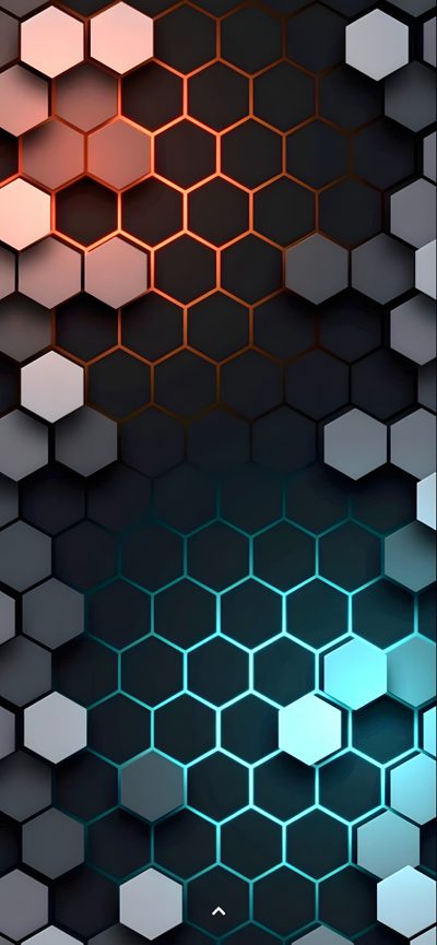 an abstract background with hexagonal shapes in blue, orange and pink colors on black Halloween Hexagon Brown Honeycomb Background, Orange Hexagon On Brown Background, Dark Honeycomb Background, black