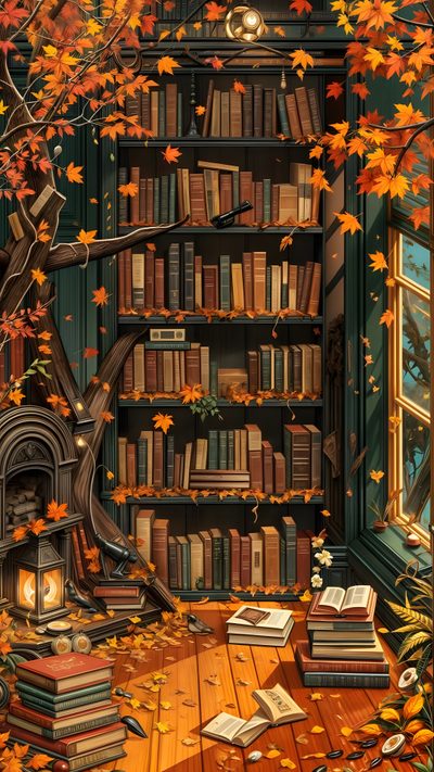 Autumn Library Aesthetic, Fall Bookshelf Background, Fall And Books Wallpaper, Fall Book Backgrounds Iphone, Library Wallpaper Iphone, Fall Book Wallpaper Iphone, Cozy Fall Book Wallpaper, Fall Library Aesthetic, Bookish Aesthetic Wallpaper Laptop Iphone Halloween Book Autumn Library Aesthetic, Fall Bookshelf Background, Fall And Books, saddle brown