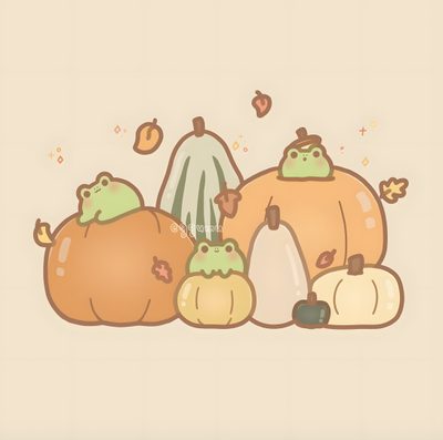 a group of pumpkins sitting next to each other Cute Halloween Frog Cute Halloween Drawings, Fall Drawings, Frog Drawing, Halloween Cute, bisque