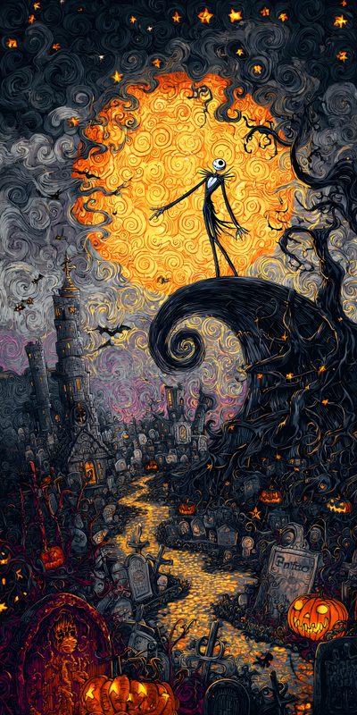 an image of a halloween scene with jack and pumpkins This Is Halloween Nightmare Before Christmas Halloween Nightmare, Halloween The Nightmare Before Christmas Iphone, Nightmare Before Christmas Iphone, dark slate gray