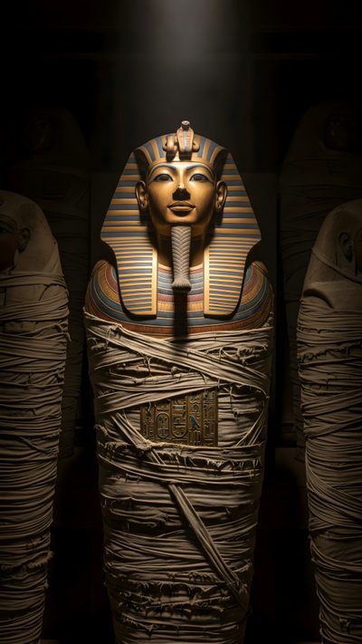 an egyptian statue is wrapped in paper Halloween Mummies Mummy Statue, Ancient Egyptian Gods, Giza Egypt, Egypt Tattoo, Egyptian Halloween, black
