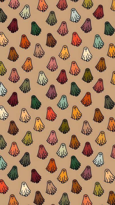 many different colored birds on a brown background Baggu Halloween Summer Ghost Background, Vintage Halloween Iphone, Augtober, dark khaki