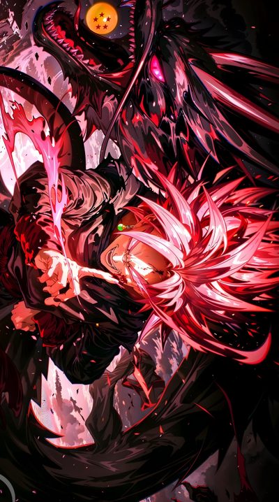 an anime character with red hair and black eyes Goku Black Halloween 4k 1080p Goku Black Scythe, Goku Black Scythe 4k, Cool Goku Black, Goku Black Ipad,