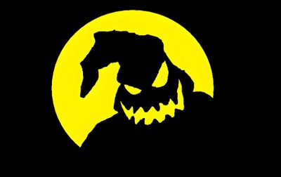 an image of a scary face in front of a full moon Halloween Bogey Diy Halloween Decoration Ideas, Halloween Spooky Silhouette, Oogie Boogie Silhouette With Moon, black