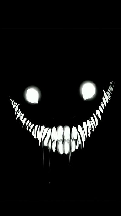 an evil looking face with glowing eyes and fangs on it's teeth in the dark Halloween Teeth Evil Smile, Creepy Smile, Scary, Animated For Mobile, Scary Faces, Eye Tattoo, black