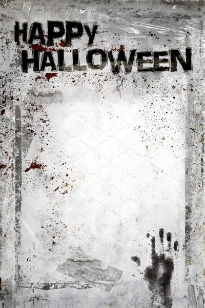 a grungy poster with the words happy halloween written on it Halloween Not Scary Halloween Invitaciones, Halloween Invitation Card, Halloween Party Poster, light gray