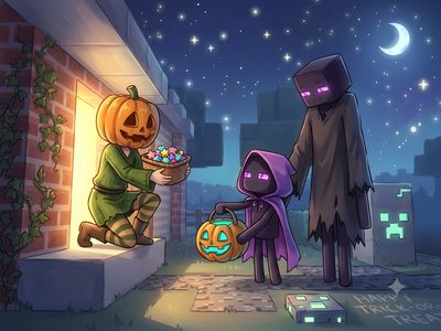 three cartoon characters dressed up as witches and pumpkins Minecraft Halloween Minecraft Characters, Minecraft Fan Art, Minecraft, Fan Art, dark slate gray