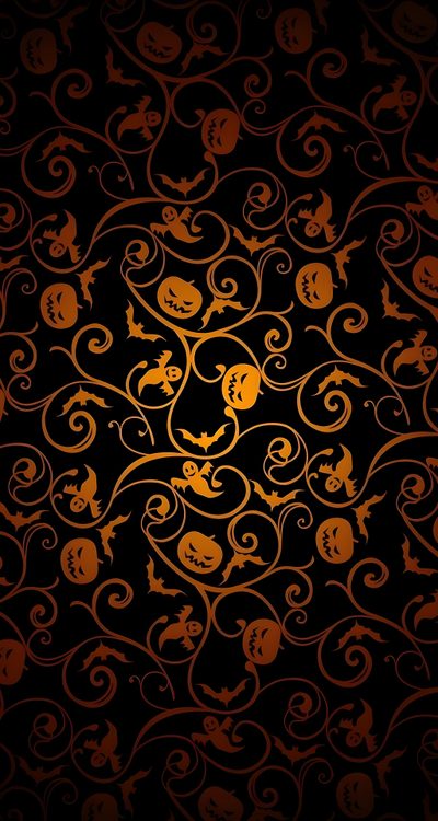 an orange and black wallpaper with swirly designs Halloween Swirls Party Fall-themed Room Decor Inspiration, Halloween Pattern, Halloween Phone Background Ideas, black