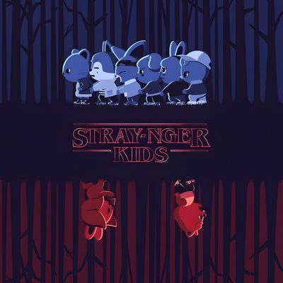 the movie poster for straynger kids, featuring three little pigs and one big red heart Stray Kids Halloween Laptop Cute Skz Cartoon, Skz Art, Skzoo Fanart, Straykids Skzoo Fanart, black