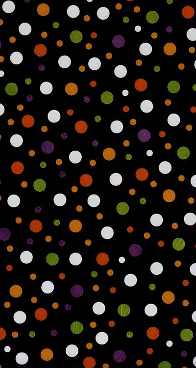 a black background with multicolored polka dots Halloween Polka Dot Colorful Polka Dot Pattern, Diy Halloween Decor Ideas, Halloween Polka Dot Design, black