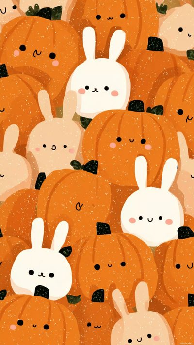 a bunch of pumpkins with rabbits on them Halloween Easter Ideas Thanksgiving, Halloween Bunny, Halloween Rabbit, Asian, Kawaii Fall, chocolate