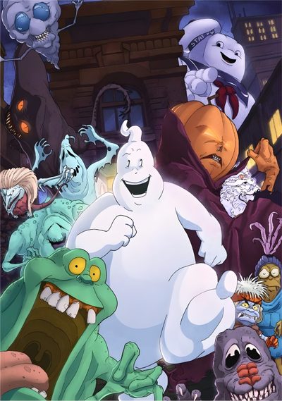 a group of cartoon characters standing next to each other Ghostbusters Halloween Ghostbusters Cartoon Ghost, Ghostbusters Old Cartoon, Ghost Movie Cartoon, dim gray