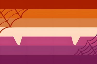 an image of a spider web on the side of a wall Lesbian Halloween Halloween Lesbian Flag, Lesbian Halloween Flag, Lesbian Halloween, indian red