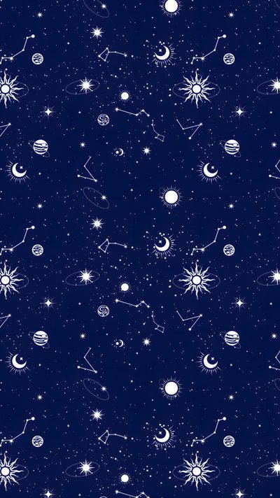 the stars and planets are in the sky Hand Drawn Halloween Constellation Navy Canva Constellation Background, Blue Background Zodiac Design, Blue Astrology Pattern,